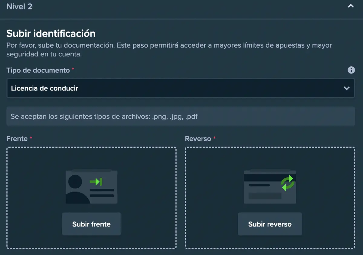 Pasos de verificación documento de identidad válido