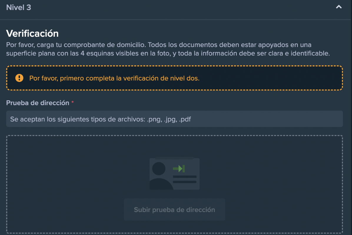 Pasos de verificación Nivel 3